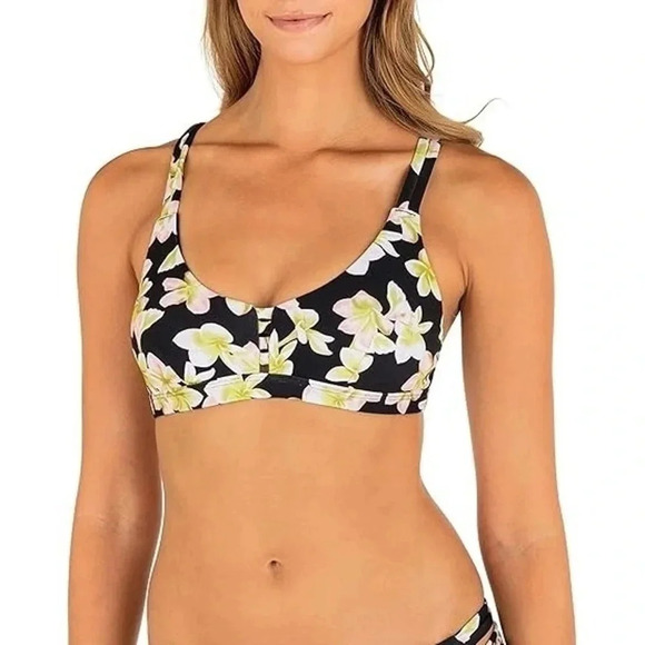 Hurley X Carissa Moore Aloha Plumeria Bikini Top. Multiple sizes. - Picture 1 of 2